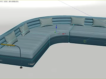 Modern Blue Curved Sofa texture (ID:ffaeh987836)