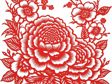 Chinese paper-cut painting, folk painting, window flower texture (ID:ffach967558)