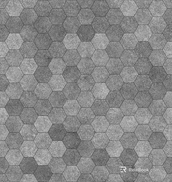 Dark gray cement hexagonal brick ground texture
