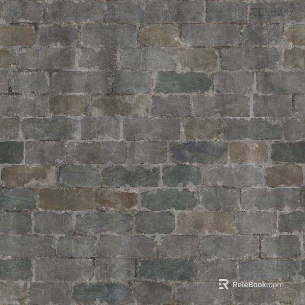 Grey-tone retro cultural brick wall building materials texture