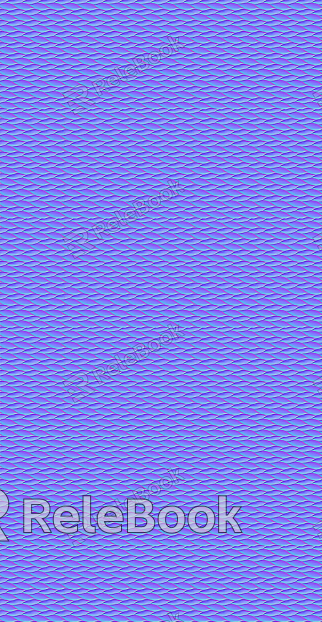 A textured image depicting a classic normal bump map, illustrating varied elevations and depressions, creating a 3D optical illusion on a flat surface. Shades of blue represent depth and height differences.