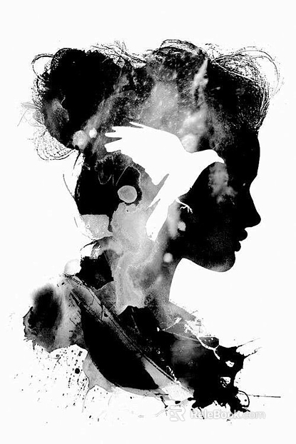 black and white painting texture