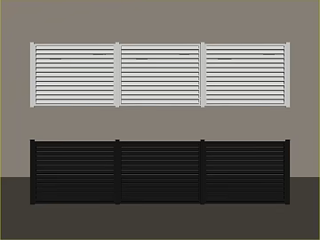 Black and white metal shutters outdoor fence texture (ID:ffaeh067664)