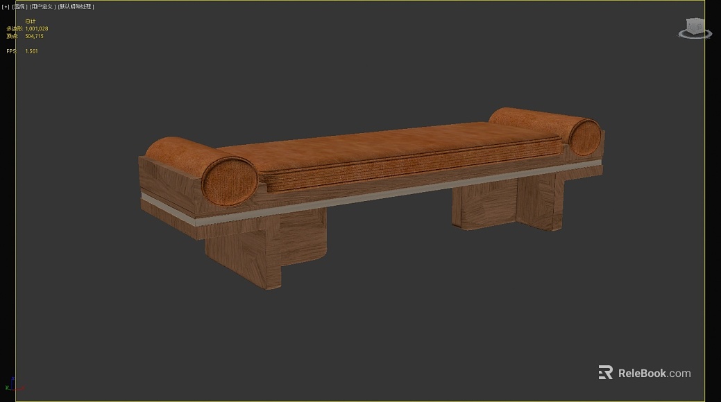 New Chinese Style Solid Wood Soft Bench texture