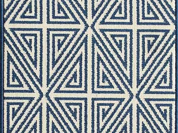 Blue and white geometric pattern carpet living room aisle texture (ID:ffaeh184744)