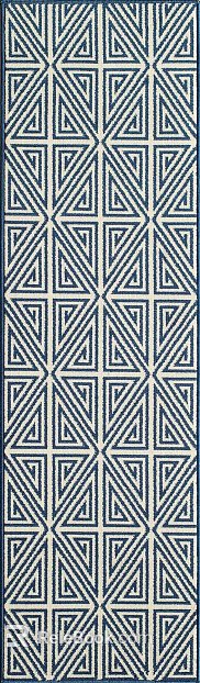 Blue and white geometric pattern carpet living room aisle texture