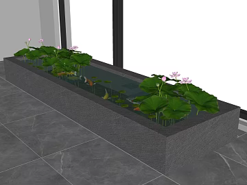 Modern Interior Lotus Waterscape texture (ID:ffaeh213536)