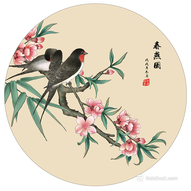flower-and-bird painting texture