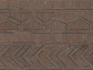 Red-brown art brick wall 3d model