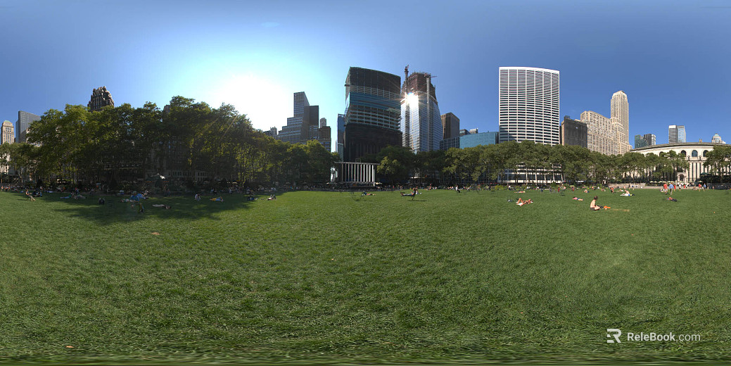 Sunny Day City Leisure Park Big Lawn HDR texture