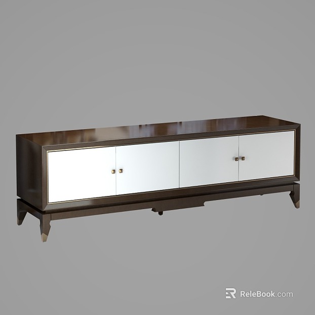 Light Luxury Dark Brown Wood TV Cabinet texture