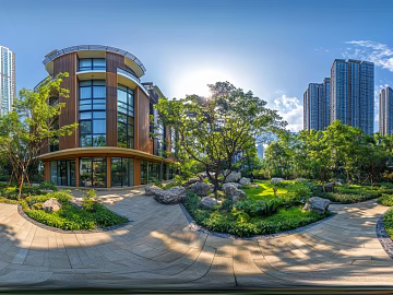 HDR modern cell daytime panorama texture (ID:ffach608388)