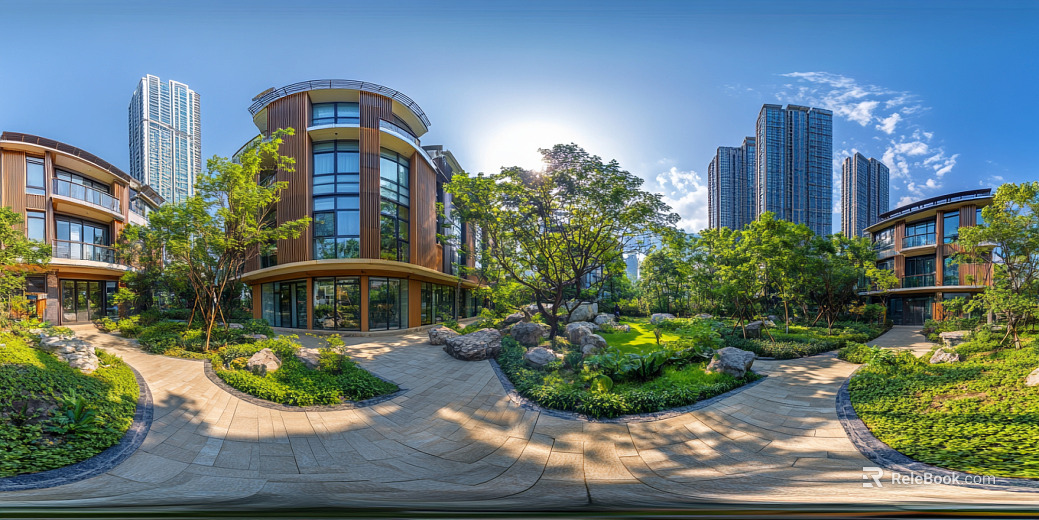 HDR modern cell daytime panorama texture