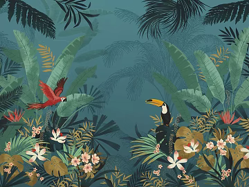Southeast Asian Wind Flower Bird Plant Wallpaper texture (ID:ffaeh039532)