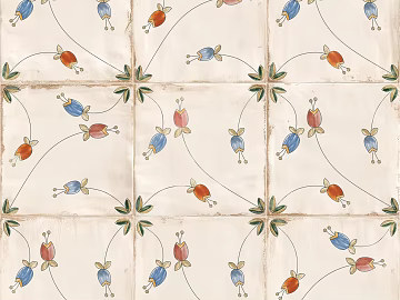 Cream floret pattern tile texture (ID:ffach506635)