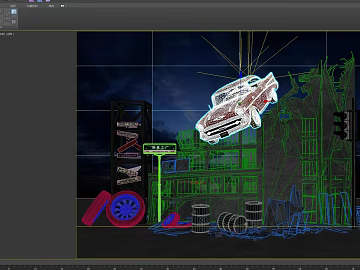 Cyberwind abandoned factory 3D scene texture (ID:ffaeh193974)
