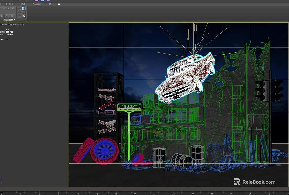 Cyberwind abandoned factory 3D scene texture