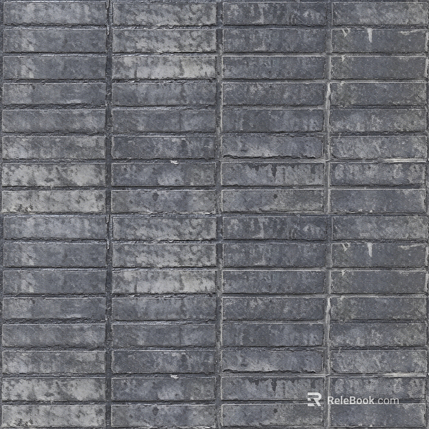 Old dark gray antique long blue brick texture