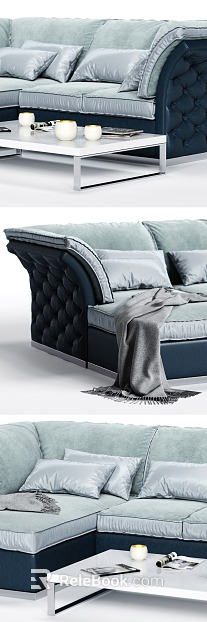 Modern blue gray soft bag sofa living room furniture texture