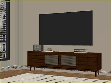 Deep Walnut Modern TV Cabinet texture (ID:ffaeh738086)
