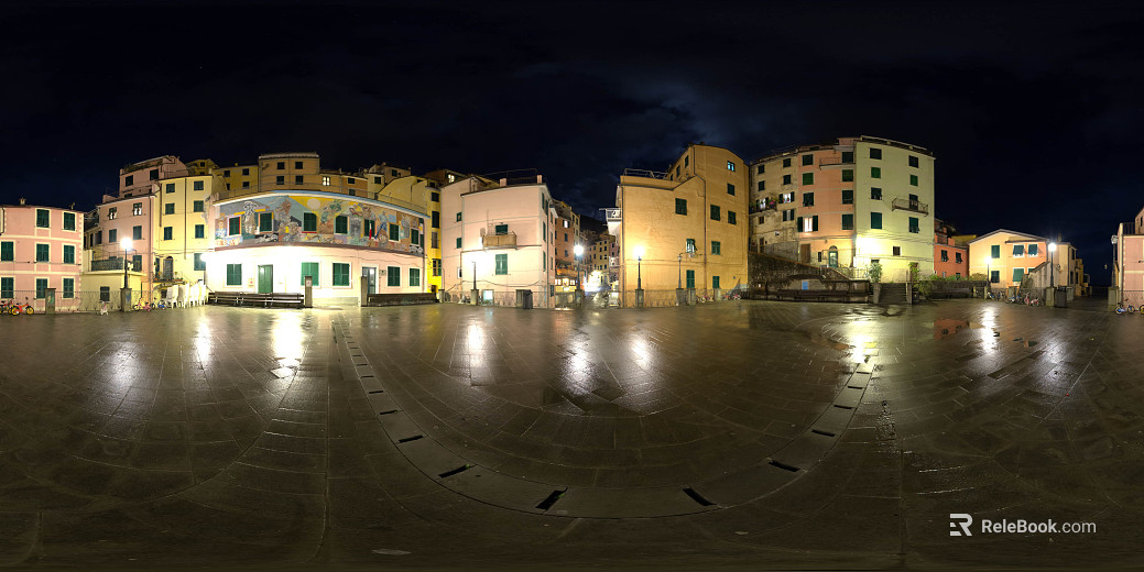 Residential District Night HDR texture