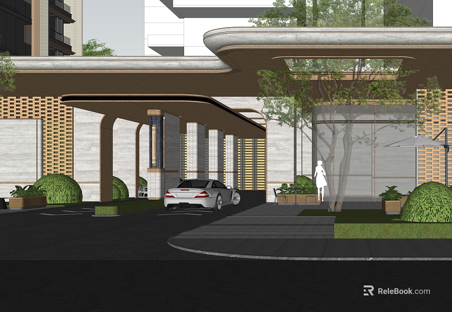 Modern wind residential parking area texture