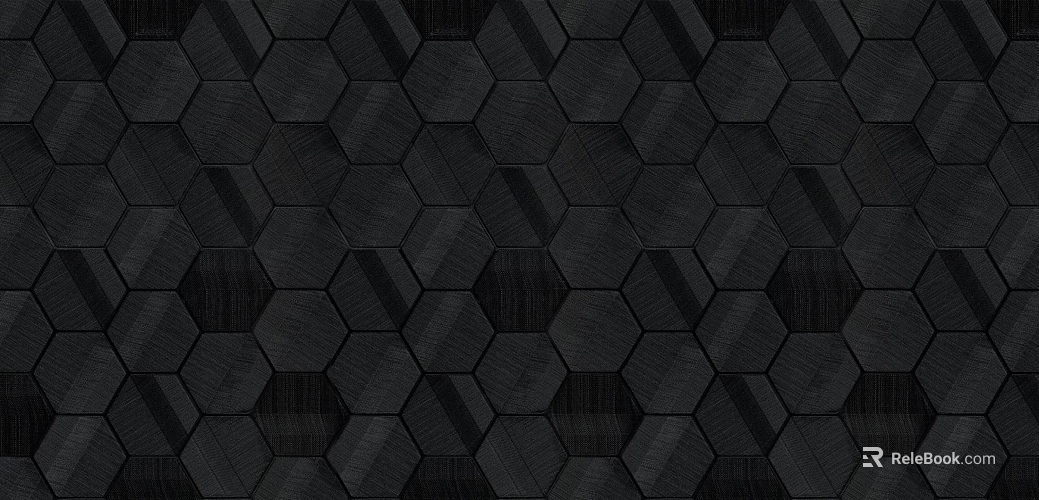 Modern Light Luxury Black Hexagon Geometric Wallpaper texture