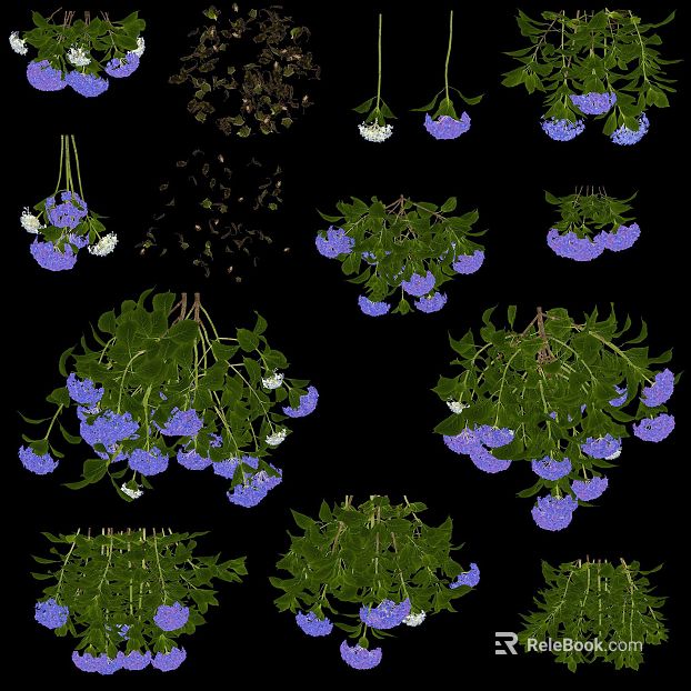 Blue purple hydrangea plant decoration material texture