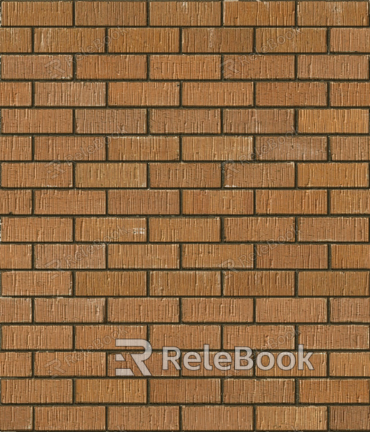 A textured brick wall in shades of red and orange, with signs of weathering and age, showcasing a rough, uneven surface and cracks between the bricks.