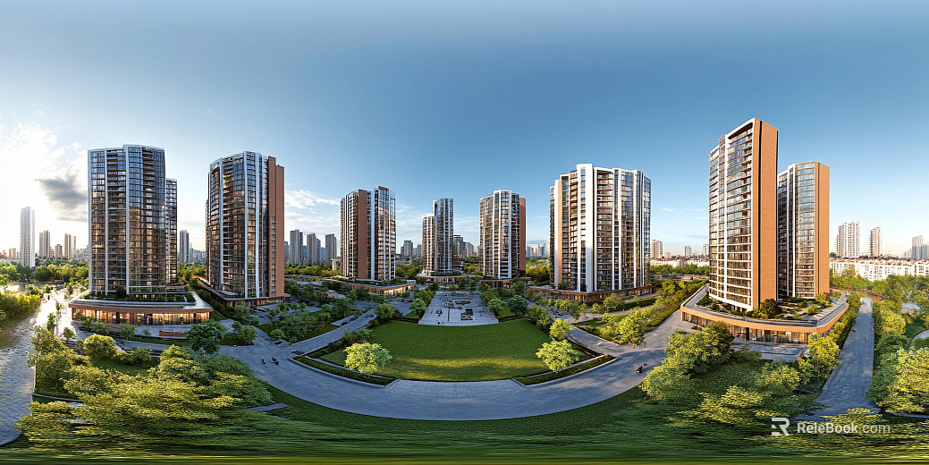 Clean Greenbelt City Panorama HDR texture