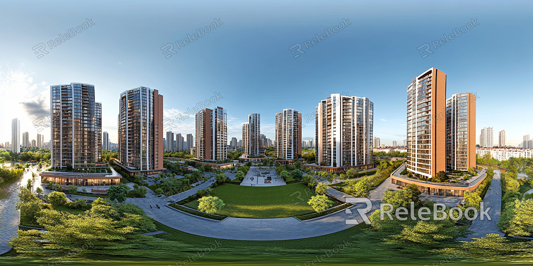 Clean Greenbelt City Panorama HDR texture