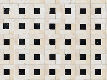 Retro Geometric Pattern Tile Tile Middle Cream Antique Tile Art Tile 3d model