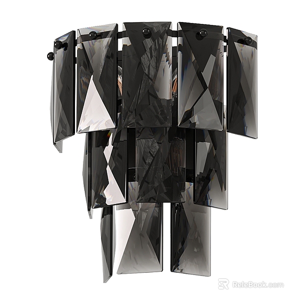 Black Art Glass Wall Decoration Lamp texture