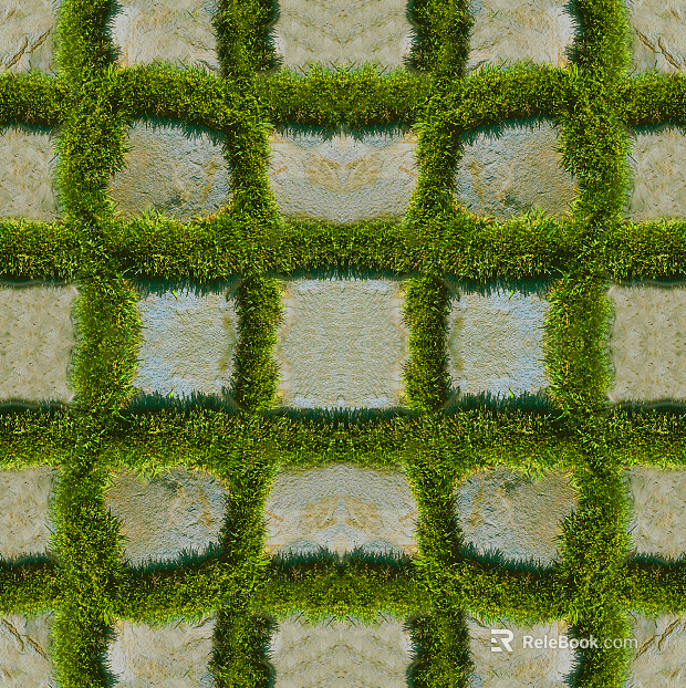 grass-planting brick texture