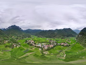 Outdoor mountain forest field cloudy HDR texture (ID:ffach269478)