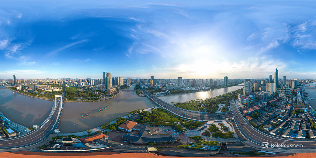 HDR urban ecological greening panorama texture