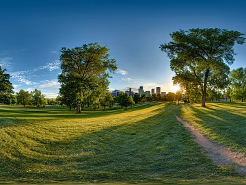 Dusk Sunset City Park Panorama HDR texture (ID:ffach113938)
