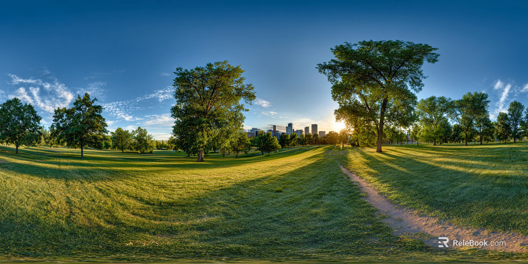 Dusk Sunset City Park Panorama HDR texture