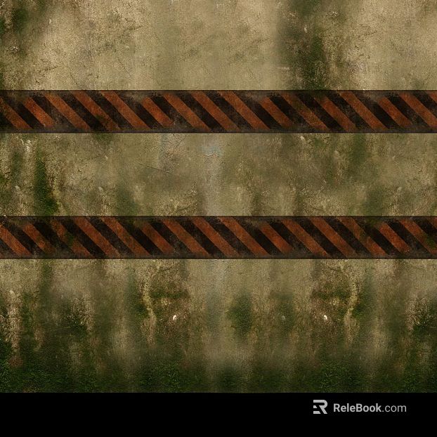 Industrial wind gray green warning pattern cement floor texture