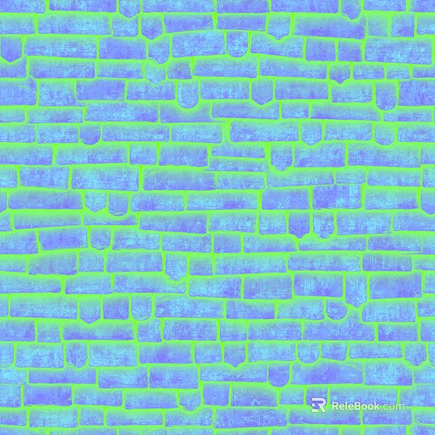 Blue and green tone art brick wall background wall texture