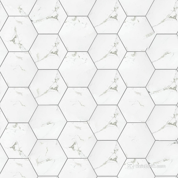 Hexagonal Brick Black Edge Geometric Floor Tile texture