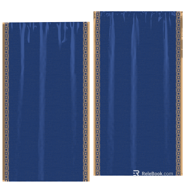 Dark Blue Light Luxury Cloth Curtain for Bedroom texture