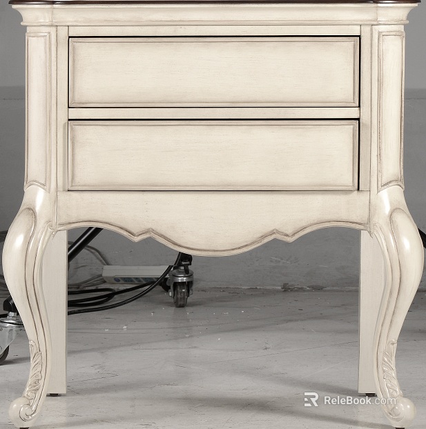 French rice white wooden bedside table texture