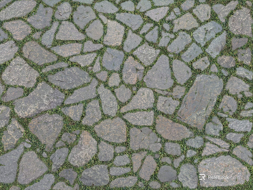 grass-planting brick texture