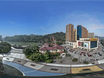 City Commercial Building Road Daytime HDR texture (ID:ffach879246)