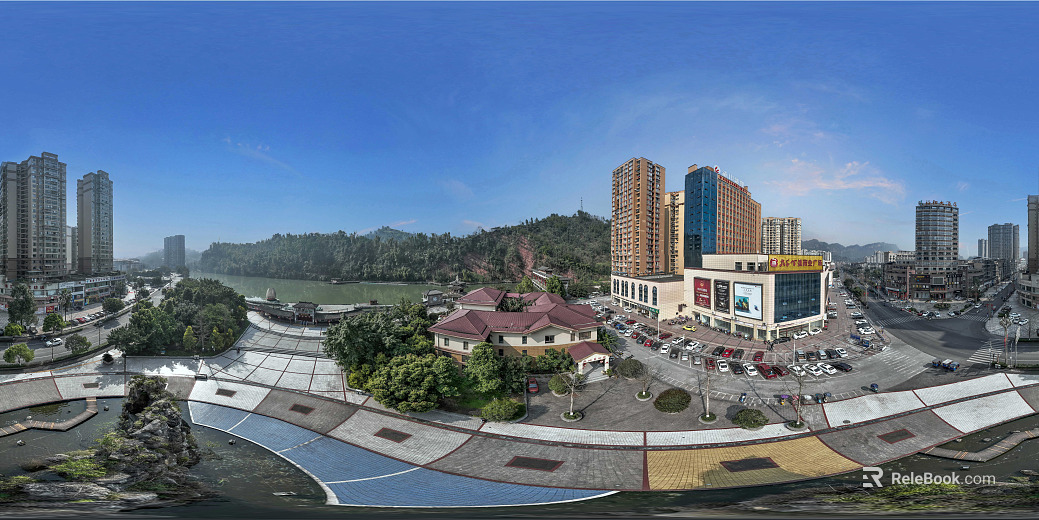 City Commercial Building Road Daytime HDR texture