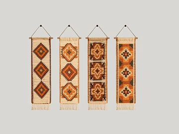 Ethnic Style Orange Brown Woven Tapestry Wall Decoration texture (ID:ffaeh400134)