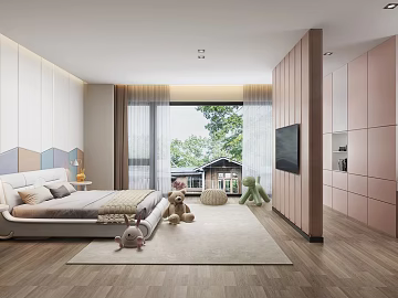 Modern Light Luxury Children's Room Bedroom Space texture (ID:ffaeh420066)