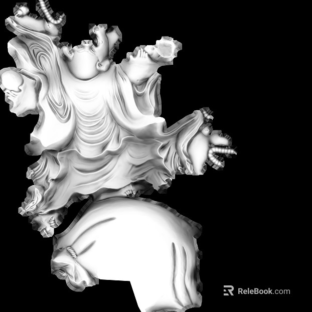 Ivory white wood carving decorative components texture
