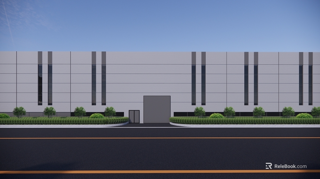 Exterior view of light gray industrial wind plant texture